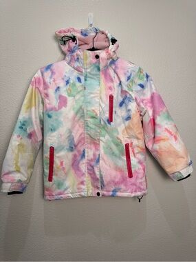 MUTUSNOW Kids Small Pastel Watercolor Ski Jacket Insulated Snowboard Winter